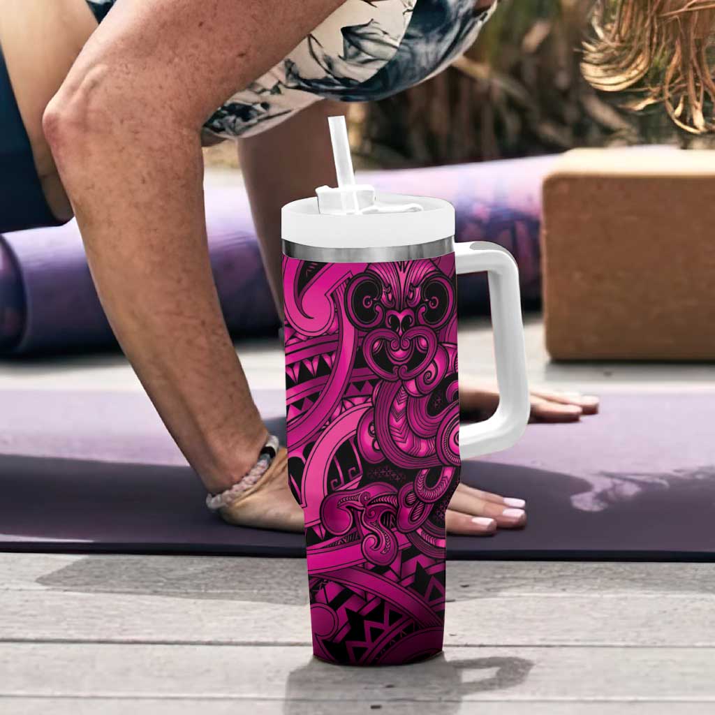 Aotearoa Maori Hei Tiki Tumbler With Handle Mawhero Kowhaiwhai Puhoro Motif