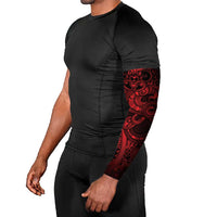 Aotearoa Maori Hei Tiki Arm Sleeves Whero Kowhaiwhai Puhoro Motif LT9 - Polynesian Pride