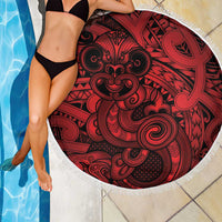 Aotearoa Maori Hei Tiki Beach Blanket Whero Kowhaiwhai Puhoro Motif
