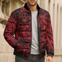 Aotearoa Maori Hei Tiki Bomber Puffer Jacket Whero Kowhaiwhai Puhoro Motif