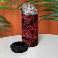 Aotearoa Maori Hei Tiki 4 in 1 Can Cooler Tumbler Whero Kowhaiwhai Puhoro Motif LT9 - Polynesian Pride