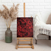 Aotearoa Maori Hei Tiki Canvas Wall Art Whero Kowhaiwhai Puhoro Motif