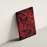 Aotearoa Maori Hei Tiki Canvas Wall Art Whero Kowhaiwhai Puhoro Motif