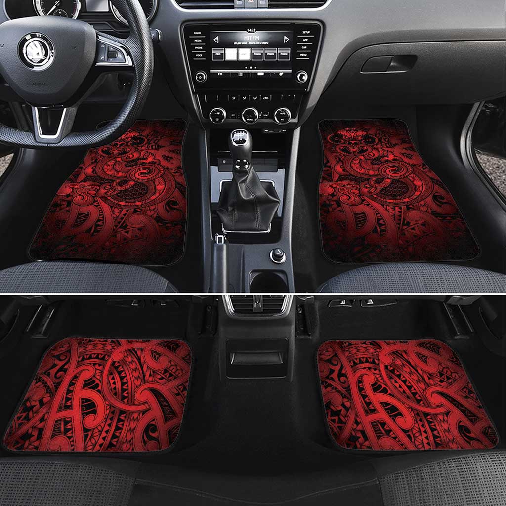 Aotearoa Maori Hei Tiki Car Mats Whero Kowhaiwhai Puhoro Motif