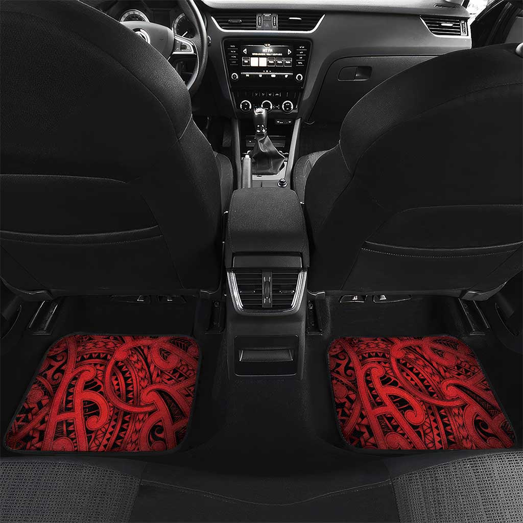 Aotearoa Maori Hei Tiki Car Mats Whero Kowhaiwhai Puhoro Motif