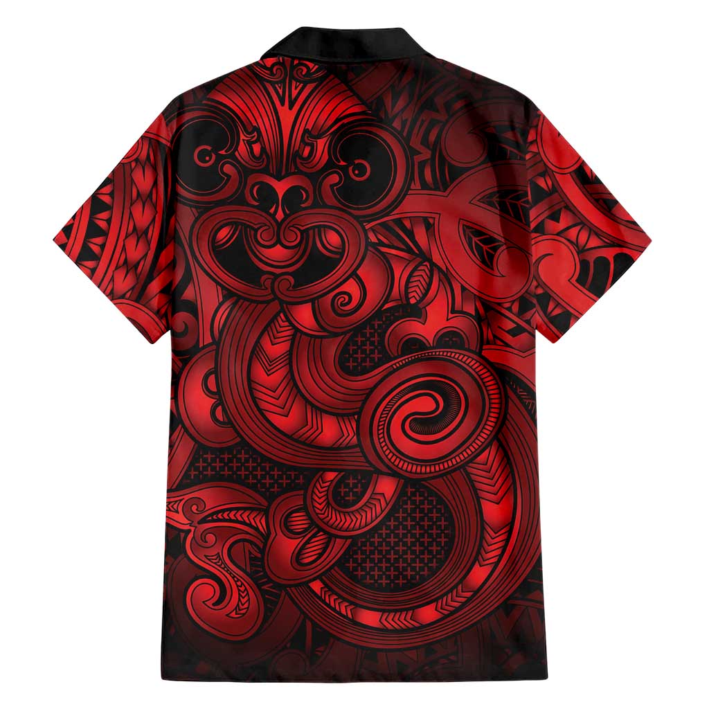 Aotearoa Maori Hei Tiki Family Matching Off Shoulder Maxi Dress and Hawaiian Shirt Whero Kowhaiwhai Puhoro Motif LT9 - Polynesian Pride