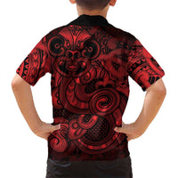 Aotearoa Maori Hei Tiki Family Matching Puletasi and Hawaiian Shirt Whero Kowhaiwhai Puhoro Motif LT9 - Polynesian Pride