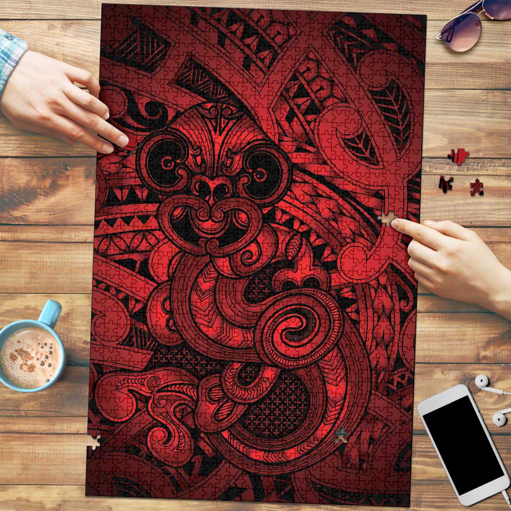 Aotearoa Maori Hei Tiki Puzzle Whero Kowhaiwhai Puhoro Motif