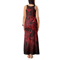 Aotearoa Maori Hei Tiki Tank Maxi Dress Whero Kowhaiwhai Puhoro Motif