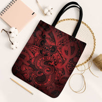 Aotearoa Maori Hei Tiki Tote Bag Whero Kowhaiwhai Puhoro Motif