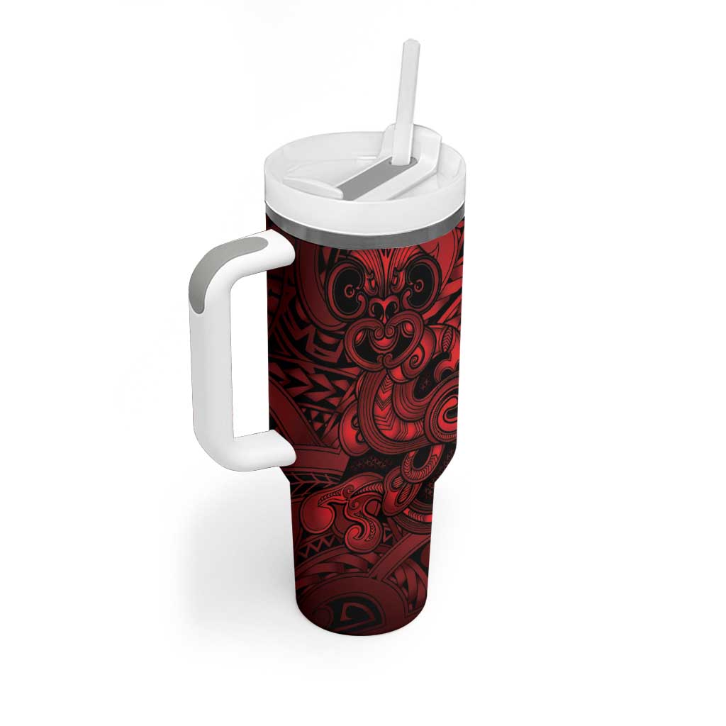 Aotearoa Maori Hei Tiki Tumbler With Handle Whero Kowhaiwhai Puhoro Motif
