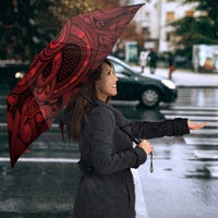 Aotearoa Maori Hei Tiki Umbrella Whero Kowhaiwhai Puhoro Motif