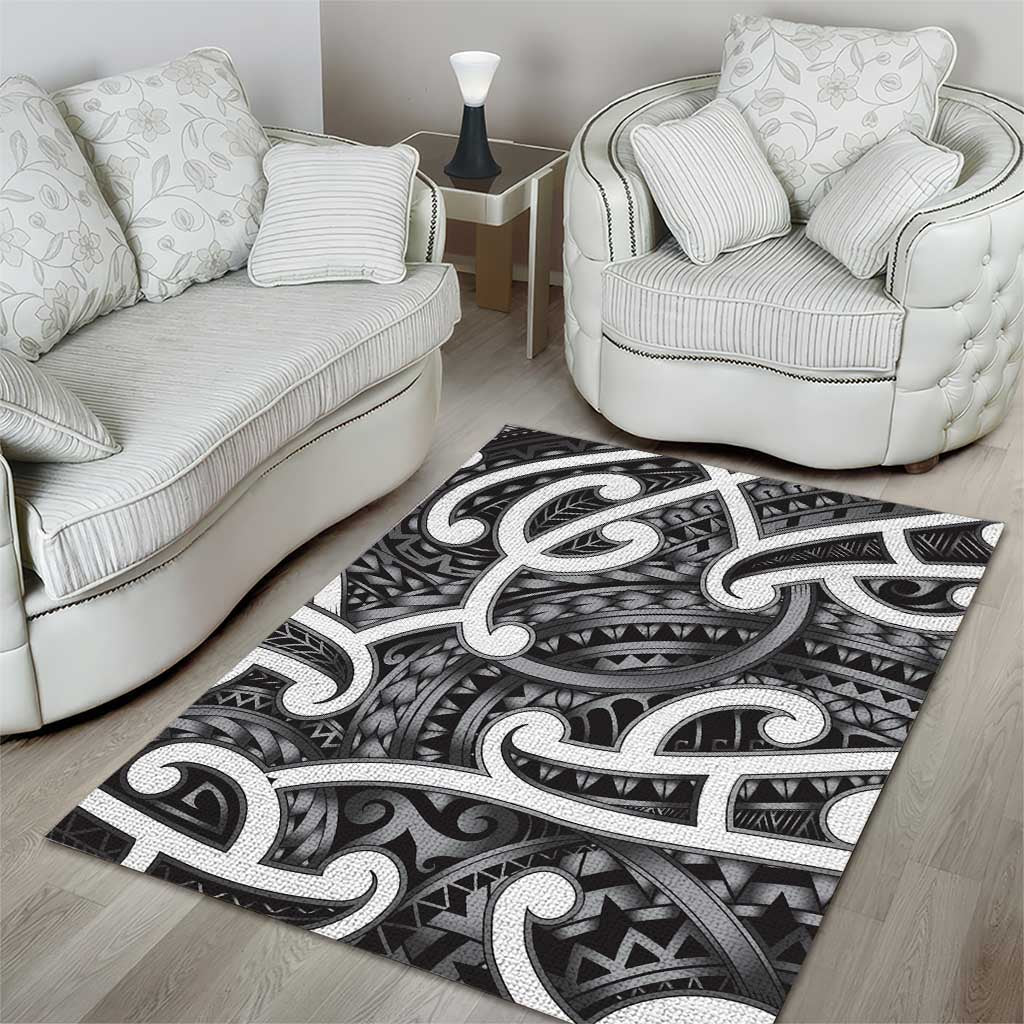 Aotearoa Maori Kowhaiwhai Area Rug Kiwikiwi Puhoro and Patiki