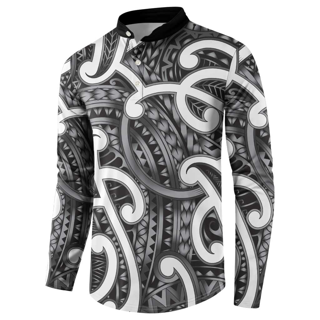 Aotearoa Maori Kowhaiwhai Button Sweatshirt Kiwikiwi Puhoro and Patiki