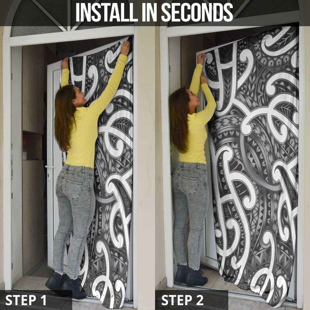 Aotearoa Maori Kowhaiwhai Door Cover Kiwikiwi Puhoro and Patiki