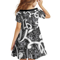 Aotearoa Maori Kowhaiwhai Family Matching Long Sleeve Bodycon Dress and Hawaiian Shirt Kiwikiwi Puhoro and Patiki LT9 - Polynesian Pride