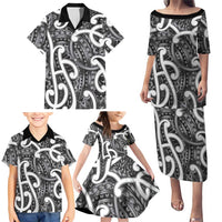 Aotearoa Maori Kowhaiwhai Family Matching Puletasi and Hawaiian Shirt Kiwikiwi Puhoro and Patiki LT9 - Polynesian Pride