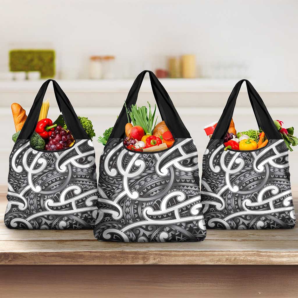 Aotearoa Maori Kowhaiwhai Grocery Bag Kiwikiwi Puhoro and Patiki