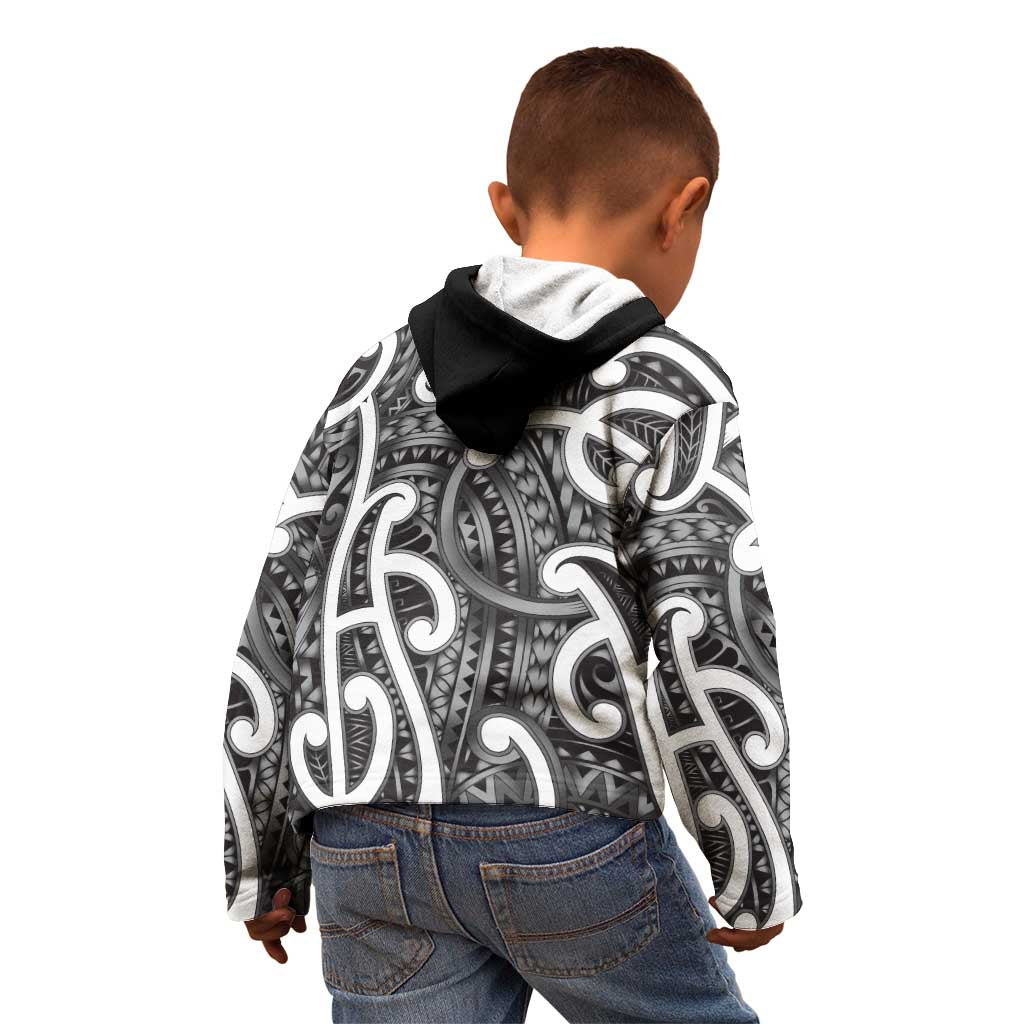 Aotearoa Maori Kowhaiwhai Kid Hoodie Kiwikiwi Puhoro and Patiki