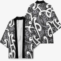 Aotearoa Maori Kowhaiwhai Kimono Kiwikiwi Puhoro and Patiki