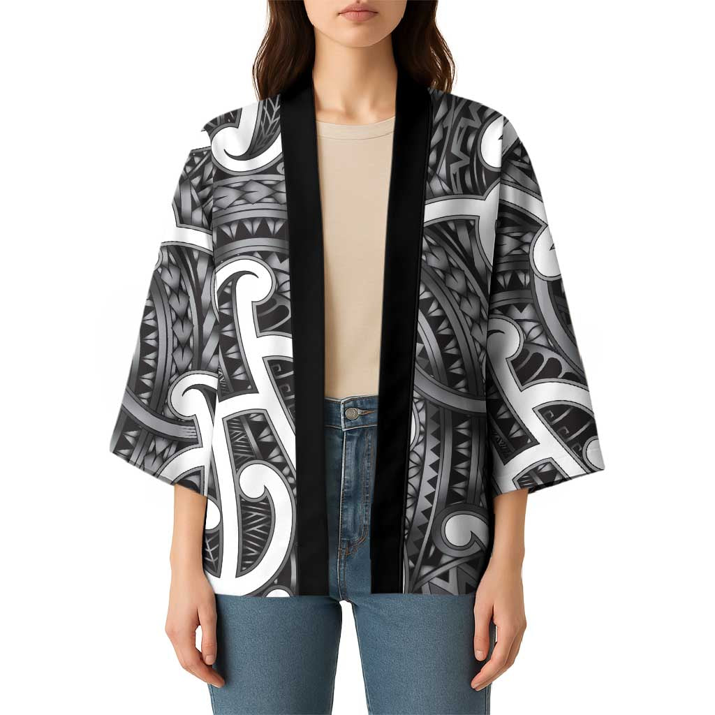 Aotearoa Maori Kowhaiwhai Kimono Kiwikiwi Puhoro and Patiki