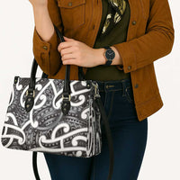 Aotearoa Maori Kowhaiwhai Leather Bag Kiwikiwi Puhoro and Patiki