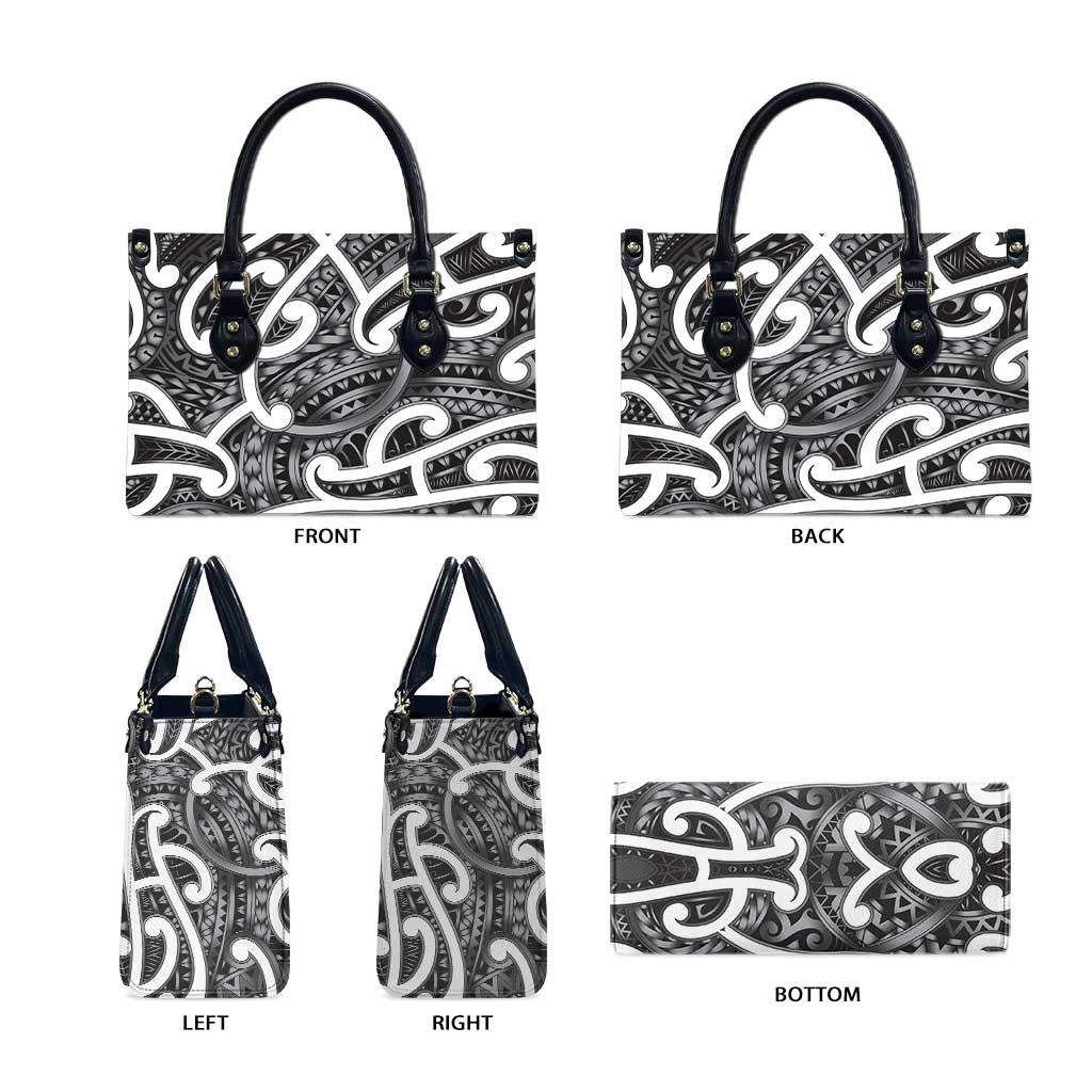 Aotearoa Maori Kowhaiwhai Leather Bag Kiwikiwi Puhoro and Patiki