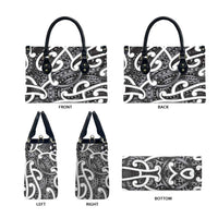 Aotearoa Maori Kowhaiwhai Leather Bag Kiwikiwi Puhoro and Patiki