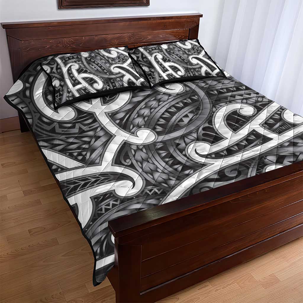 Aotearoa Maori Kowhaiwhai Quilt Bed Set Kiwikiwi Puhoro and Patiki