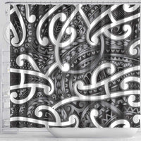 Aotearoa Maori Kowhaiwhai Shower Curtain Kiwikiwi Puhoro and Patiki
