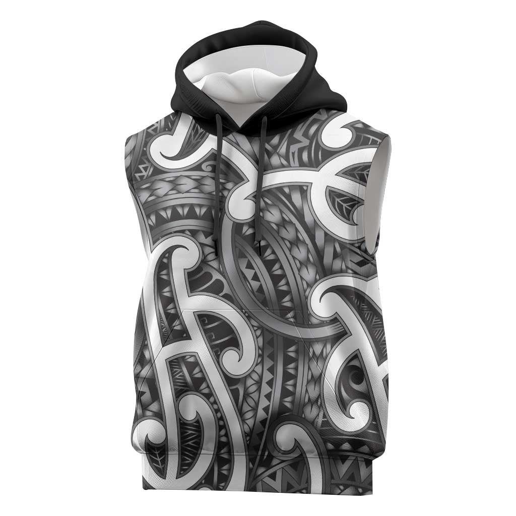 Aotearoa Maori Kowhaiwhai Sleeveless Hoodie Kiwikiwi Puhoro and Patiki
