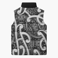 Aotearoa Maori Kowhaiwhai Sleeveless Puffer Jacket Kiwikiwi Puhoro and Patiki