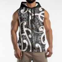 Aotearoa Maori Kowhaiwhai Sleeveless Zip Hoodie Kiwikiwi Puhoro and Patiki