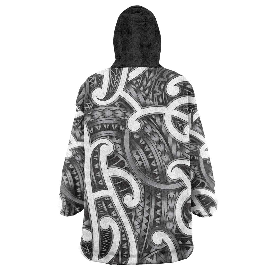 Aotearoa Maori Kowhaiwhai Wearable Blanket Hoodie Kiwikiwi Puhoro and Patiki