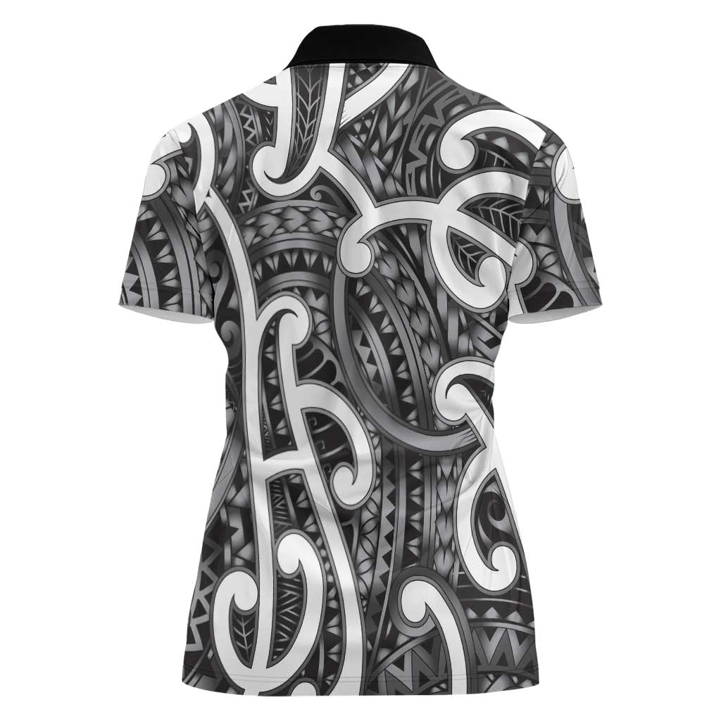 Aotearoa Maori Kowhaiwhai Women Polo Shirt Kiwikiwi Puhoro and Patiki