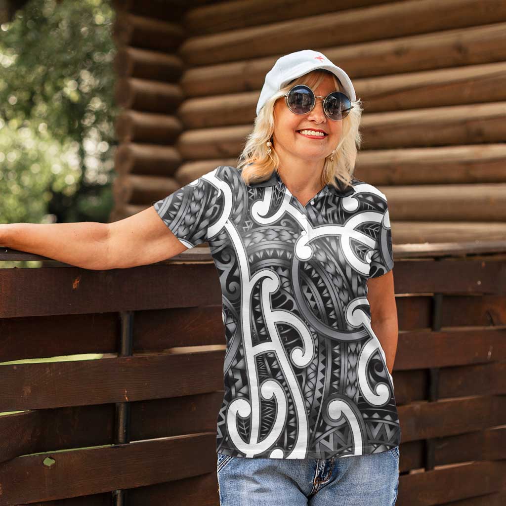 Aotearoa Maori Kowhaiwhai Women Polo Shirt Kiwikiwi Puhoro and Patiki