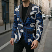 Aotearoa Maori Kowhaiwhai Blazer Kikorangi Puhoro and Patiki
