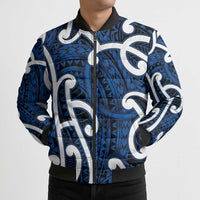 Aotearoa Maori Kowhaiwhai Bomber Puffer Jacket Kikorangi Puhoro and Patiki