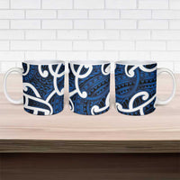 Aotearoa Maori Kowhaiwhai Ceramic Mug Kikorangi Puhoro and Patiki