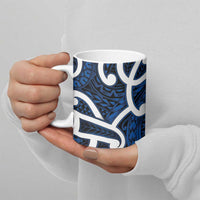 Aotearoa Maori Kowhaiwhai Ceramic Mug Kikorangi Puhoro and Patiki