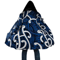 Aotearoa Maori Kowhaiwhai Cloak Kikorangi Puhoro and Patiki