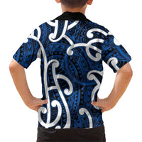 Aotearoa Maori Kowhaiwhai Hawaiian Shirt Kikorangi Puhoro and Patiki