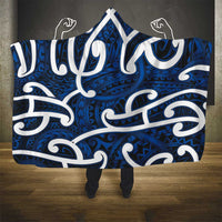 Aotearoa Maori Kowhaiwhai Hooded Blanket Kikorangi Puhoro and Patiki