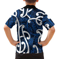 Aotearoa Maori Kowhaiwhai Kid Hawaiian Shirt Kikorangi Puhoro and Patiki LT9 - Polynesian Pride
