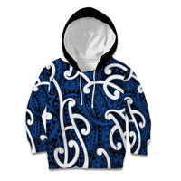 Aotearoa Maori Kowhaiwhai Kid Hoodie Kikorangi Puhoro and Patiki