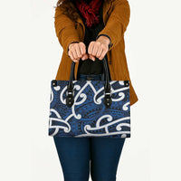 Aotearoa Maori Kowhaiwhai Leather Bag Kikorangi Puhoro and Patiki