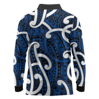 Aotearoa Maori Kowhaiwhai Long Sleeve Polo Shirt Kikorangi Puhoro and Patiki