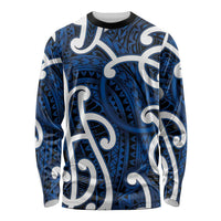 Aotearoa Maori Kowhaiwhai Long Sleeve Shirt Kikorangi Puhoro and Patiki