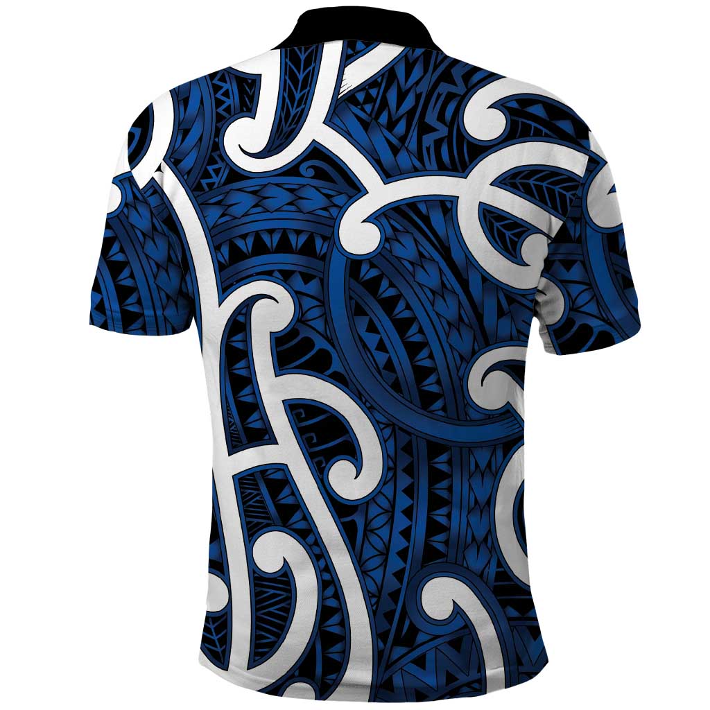 Aotearoa Maori Kowhaiwhai Polo Shirt Kikorangi Puhoro and Patiki LT9 - Polynesian Pride