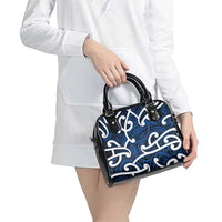Aotearoa Maori Kowhaiwhai Shoulder Handbag Kikorangi Puhoro and Patiki
